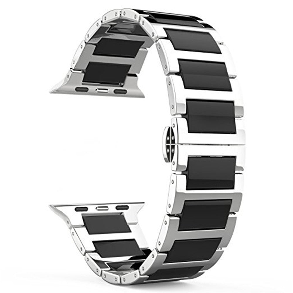 Universal Stainless Steel And Black Ceramics Apple Stainless Steel Strap - Nkayo Fashion