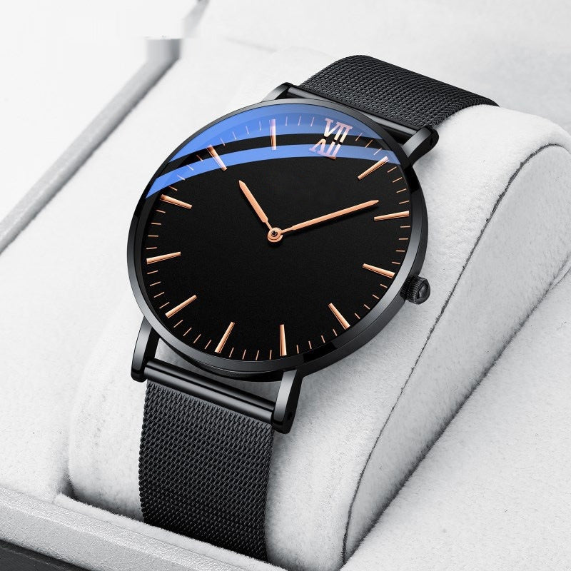 Fashion Simple Fake Three-eye Steel Belt Quartz Watch - Nkayo Fashion