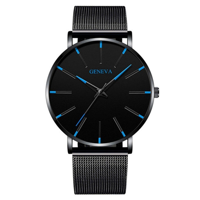 Fashion Simple Fake Three-eye Steel Belt Quartz Watch - Nkayo Fashion