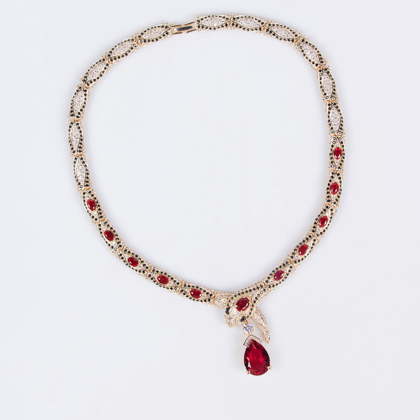 Personalized Fashion Zircon Snake Necklace Earrings Suit - Nkayo Fashion