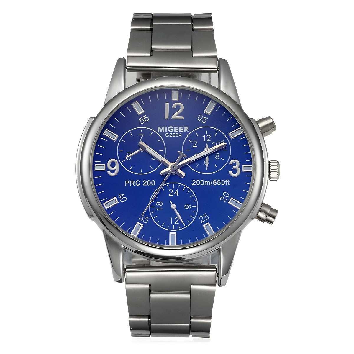 Fashion Simple Fake Three-eye Steel Belt Quartz Watch - Nkayo Fashion