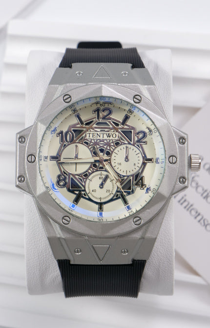 Men's Leather Strap Sports Pointer Quartz Watch - Nkayo Fashion
