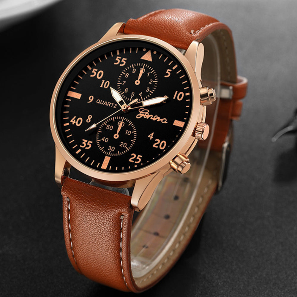 Fashion Simple Fake Three-eye Steel Belt Quartz Watch - Nkayo Fashion