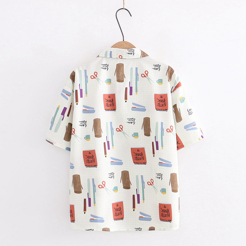 Summer loose student shirt - Nkayo Fashion