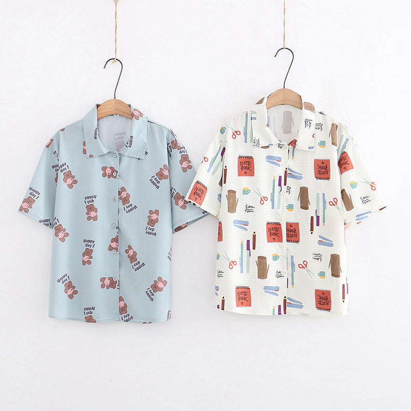 Summer loose student shirt - Nkayo Fashion