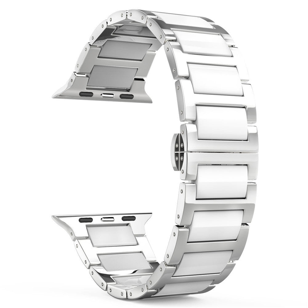 Universal Stainless Steel And Black Ceramics Apple Stainless Steel Strap - Nkayo Fashion