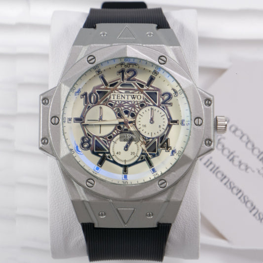 Men's Leather Strap Sports Pointer Quartz Watch - Nkayo Fashion