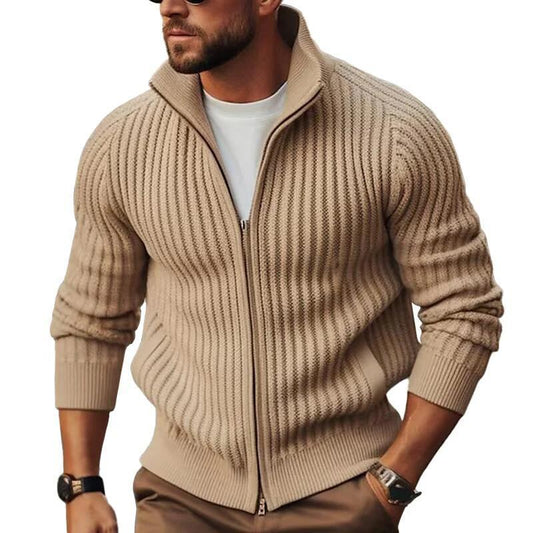 Zipper Outerwear Sweater Coat For Men Fleece-lined Thickened Winter - My Store